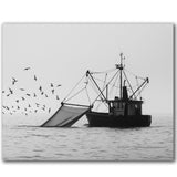 VETEB Paint by Numbers Kit for Adults Beginner Silhouette Shrimp Fishing Boats seas Pictures DIY Framed Painting on Canvas by Numbers Acrylic Oil Painting Home Decor Gifts 16"x20" VETEB