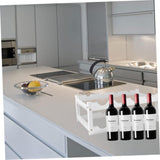 SHOWERORO Wood Wine Bottle Stand Wine Rack Decoration Wine Stand Countertop Wine Organizer Wine Storage Rack Wine Bottle Organizer Wine Rack Stand Wooden White Display Stand Vertical SHOWERORO