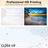 TUMOVO Adult Paint by Number - Caribbean Beach Paint by Numbers for Adults Beginner Seaside Cloudscape Paint by Numbers Kit with 3 Size Brushes and Acrylic Pigment, 16x20 Inches(Frameless) TUMOVO