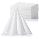 LEKOCH 50 Pcs Premium Large Disposable White Formal Napkins Airlaid Dinner Napkins Linen Feel White Wedding Napkins 16" x 16" Lekoch