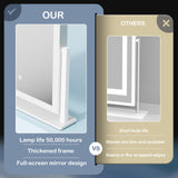 Gvnkvn 15.2" Lighted Makeup Mirror Hollywood Vanity Mirror with Lights, Three Color Modes,Detachable 10X Magnification Mirror, Smart Touch Control, 360°Rotation White Gvnkvn