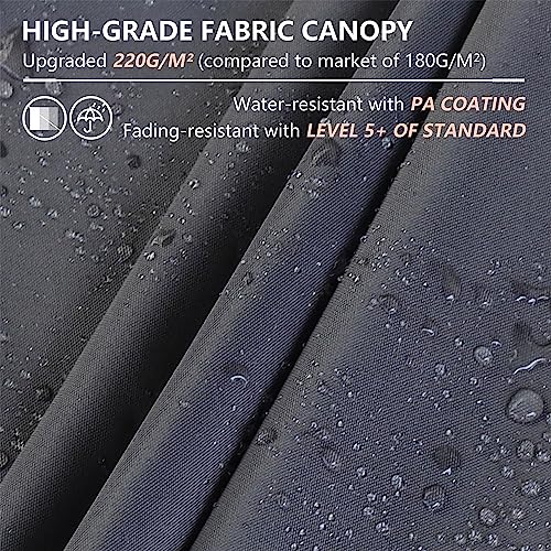 MUPATER 10' X 10' Outdoor Retractable Aluminum Pergola with Weather-Resistant Canopy for Backyard Deck Garden Grey MUPATER