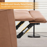 Manual Recliner Sofa Furniture Set for Living Room, Included Leathaire Nursing Chairs Swivel Glider Recliners, Wall-Hugger 3 Seat Reclining Loveseat, Modern 3-Seater Reclining Sofa Couch, Brown, 1+3 INZOY