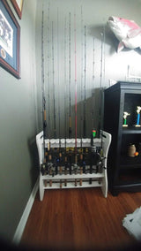 StoreYourBoard Marlin Fishing Pole Rack, Holds 24 Fishing Rods and Reels, Weather-resistant, Garage & Outdoor Fishing Rod Holder StoreYourBoard