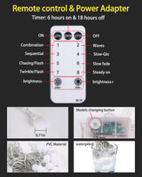 RadiHub Globe String Lights,Battery Operated Lights with Remote Timer Waterproof, 40FT 120LED 8 Modes Indoor Outdoor Fairy String Lights for Bedroom,Wedding,Tent,Camping,Party,Garden,Bar,Warm White RadiHub