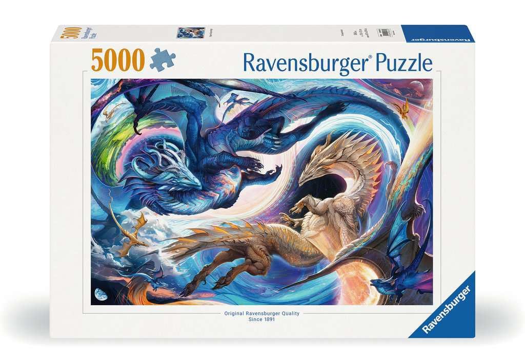 Ravensburger Dragon Day and Night 5000 Piece Jigsaw Puzzle for Adults -12000813 - Handcrafted Tooling, Made in Germany, Every Piece Fits Together Perfectly