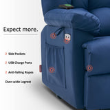 MCombo Power Lift Recliner Chair Sofa with Massage and Heat, Adjustable Headrest, 3 Positions, USB Ports, for Elderly People, Faux Leather 7533 MCombo