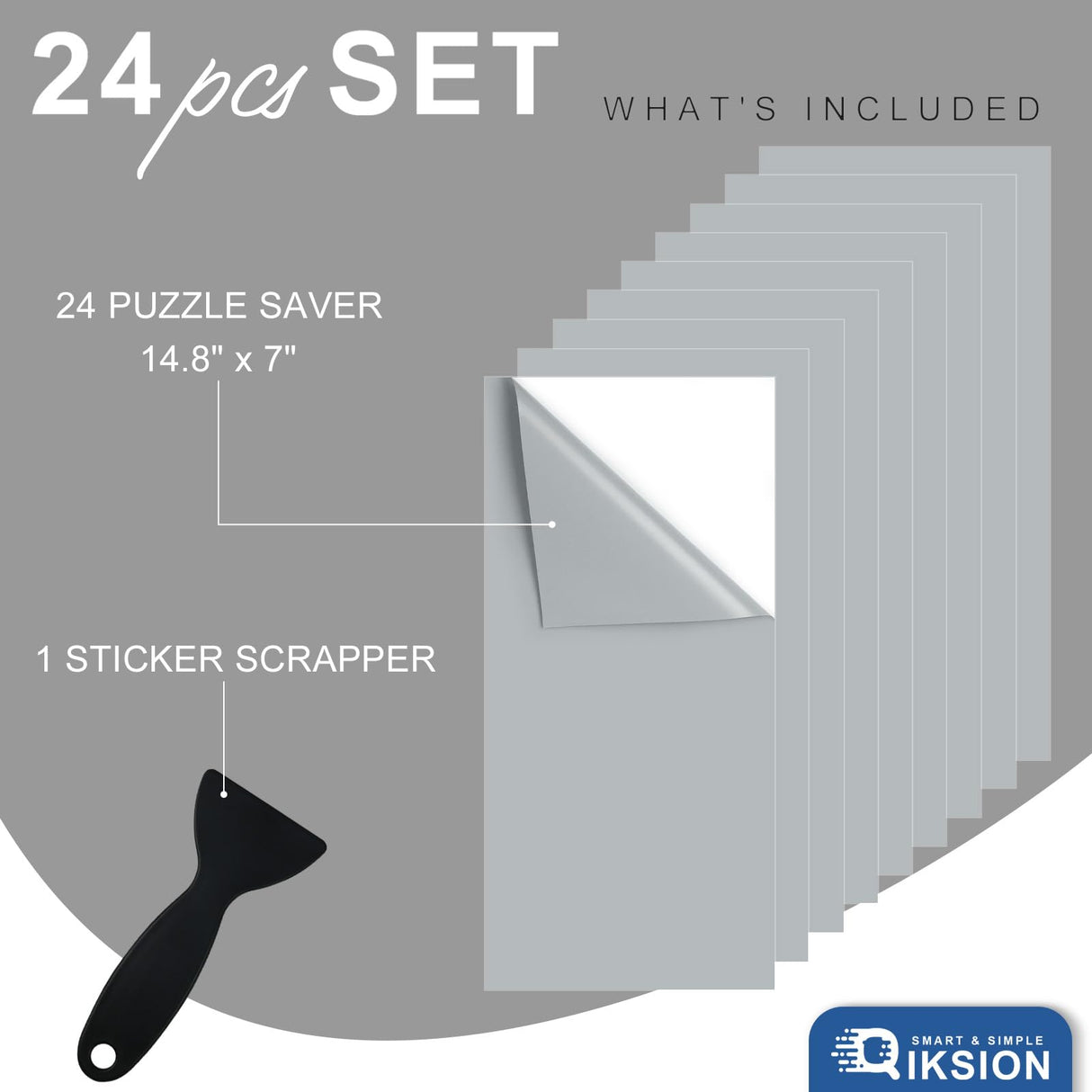 24 Puzzle Saver Sheets, Preserve 4 x 1000 Pieces Jigsaw Puzzles, for Ages 6 and up QIKSION