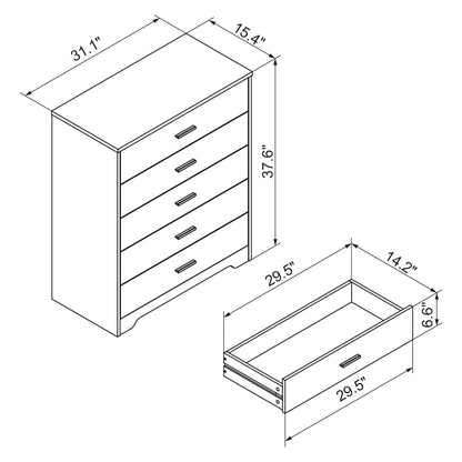 Panana Dresser for Bedroom with 4/5 Drawers, Wooden Chest of Drawers, Storage Organizer Unit Dressers for Bedroom, Living Room, Hallway, Nursery (White, 5 Drawer) - WoodArtSupply