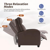 BestMassage | Recliner Chair | with 2 Point Massage Function | Leather Dark Brown | with Lumbar Support, Adjustable Push Back, Footrest & Padded Seat | Easy Assembly | for Living Room, Home Theatre BestMassage