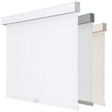 Joydeco 100% Blackout Roller Shades Cordless Blinds for Windows, Free-Stop Shades, UV Protection, Natural Woven Blinds for Home and Office, Light-Proof Aluminum Cover (35" W x 75" H, White) Joydeco