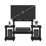 Furinno Turn-N-Tube No Tools Entertainment Center, Round, Square corner, Dark Walnut,11257DWN Furinno