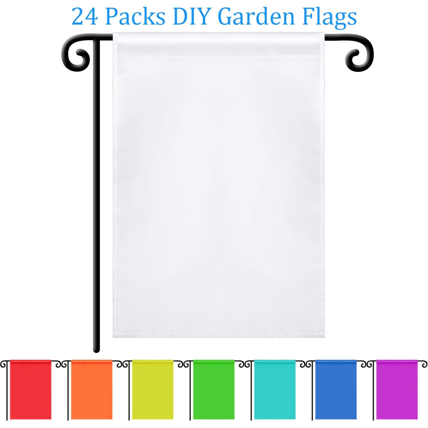 Tatuo Blank Sublimation Garden Flags DIY Lawn Garden Flags Polyester White Banners Yard Decorative Flags for Indoor Outdoor Courtyard Decorations, 11.8 X 17.7 Inches