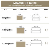 MYSKY HOME Boho Couch Cover Beige Sofa Covers with White Tassel Farmhouse Sofa Slipcover Simple Couch Protector for Dogs Chenille Sectional Couch Covers L Shaped Couch Cushion Covers, 91"x 134" MYSKY HOME