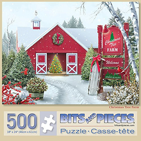 Bits and Pieces Jigsaw Puzzles for Adults 500 Pieces - Christmas Tree Farm Bits and Pieces