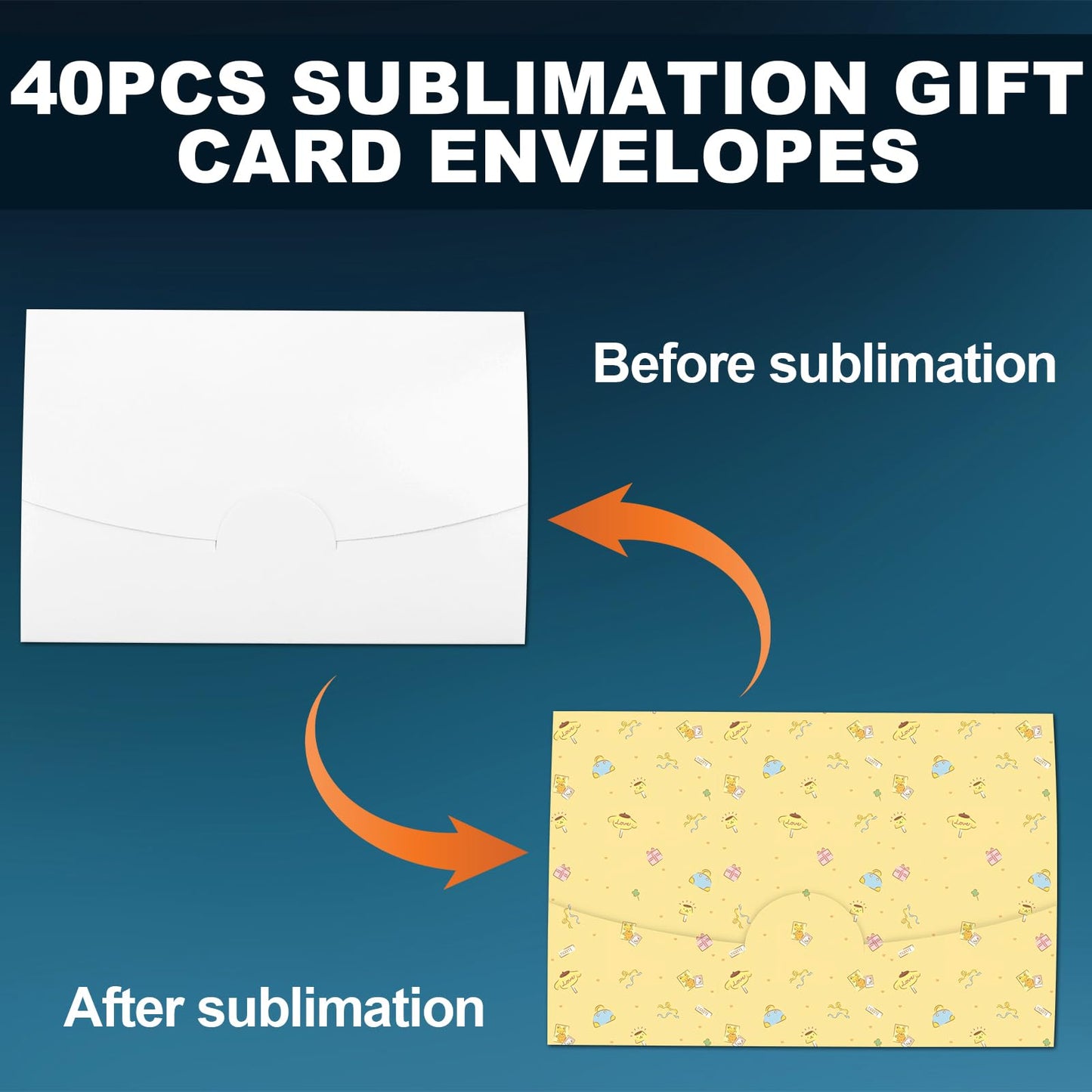 40PCS Sublimation Envelopes Blank,4.1 x 2.7 inch Gift Card Holders, Sublimation Gift Card Envelopes, Wedding Party Favors, Greeting Cards Mailing, Business Cards