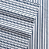 Nautica - Queen Sheets, Cotton Percale Preppy Bedding Set, Crisp & Cool, Lightweight & Breathable (Coleridge Stripe Blue, Queen) Nautica