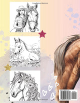 Cool Girls and Horses Coloring Book - 50 beautiful Images for Age 8+: Perfect for Young Girls and Teenagers WoodArtSupply