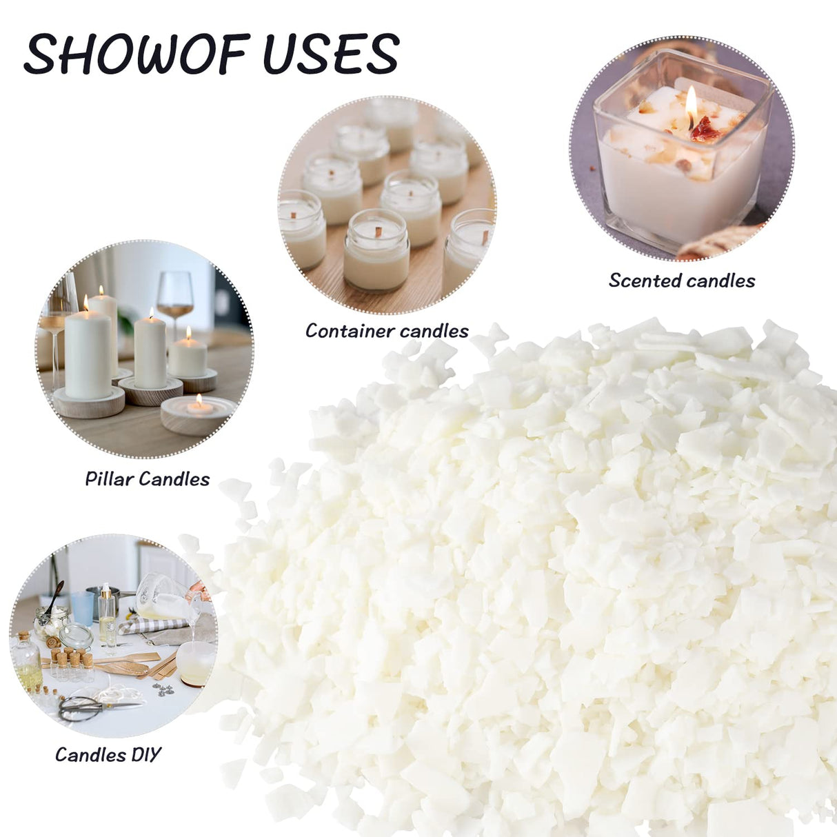 Grcdoyvl Soy Wax Flakes-Natural Candle Making Supplies-DIY Soy Wax-2 lb Bag Grcdoyvl