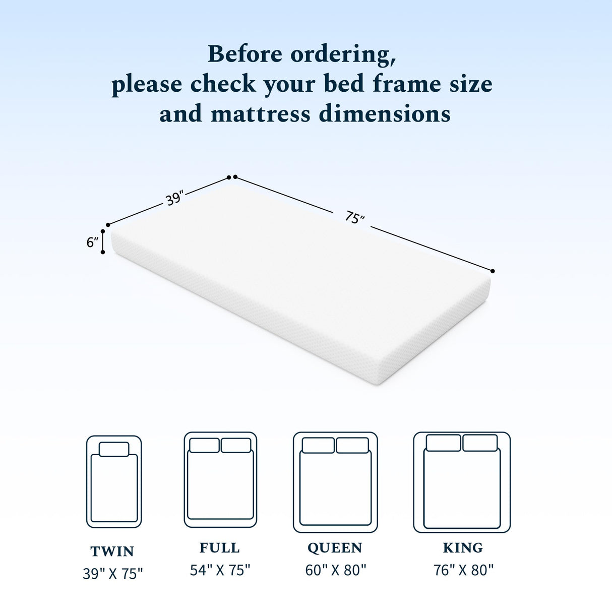 UACEO Twin Mattress, 6 Inch Memory Foam Mattress in a Box, Fiberglass Free Twin Size Mattresses for Pressure & Pain Relief, Soft and Comfortable UACEO