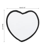 MECCANIXITY 16pcs Sublimation Patch Blank, 8cm/3.15" Fabric Iron-on Blank Heat Transfer Repair Patch for DIY Crafts Caps Clothes Shoes Bags Uniforms Heart, White MECCANIXITY