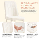 Ebullient White Oval Dining Table Set for 6, 67'' Modern Dining Table Set for 6, Cream White Oval Tabletop with Sleek Ripple Legs, 6 Soft Faux Leather Chairs, Ideal for Dining Room Ebullient