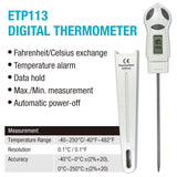 allsun Digital Meat Thermometer with Stainless Steel Probe, High Precision °C/°F Cooking Thermometer for Kitchen, Food & Home Use allsun