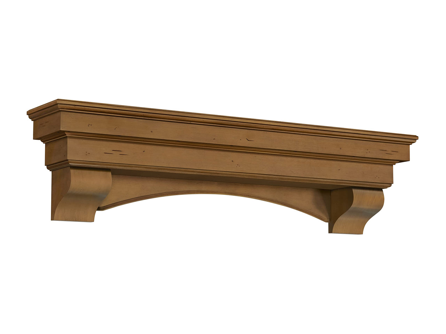 Pearl Mantels ARYB7249710 Artistically Pleasing and Versatile Pine Wood Mantel Shelf, 72", Antique Distressed