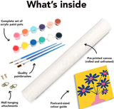 cupmod 6 Pack Paint by Numbers for Kids and Adults- DIY Acrylic Painting Kits on Canvas Without Frame, Simple Flower Oil Painting for Home Wall Decor 12x16inch cupmod