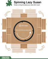 ALL4JIG 2000 Pieces Rotating Puzzle Board with 6 Drawers and Cover,29.6"x41.3"Portable Wooden Jigsaw Puzzle Table for Adults,Lazy Susan Spinning Puzzle Boards Birthday Gift for mom ALL4JIG