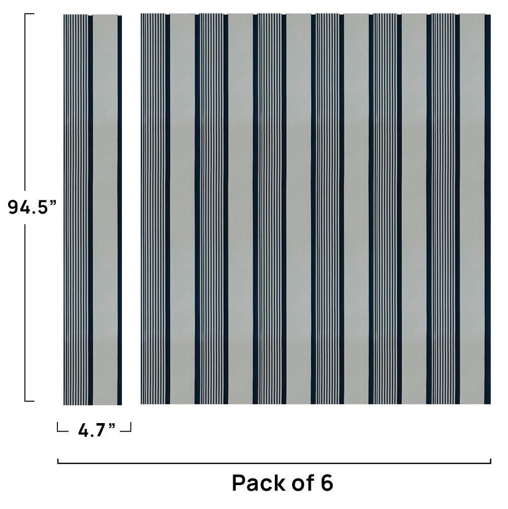 Concord 3D Wall Panels | Faux Wood Slats - Dove Gray | Waterproof Slat Panel | 94.5” x 4.7” Each | 18.5 sqft. | Shiplap Wall Panels for Interior Decor CO405 (Pack of 6) CONCORD WALLCOVERINGS ™