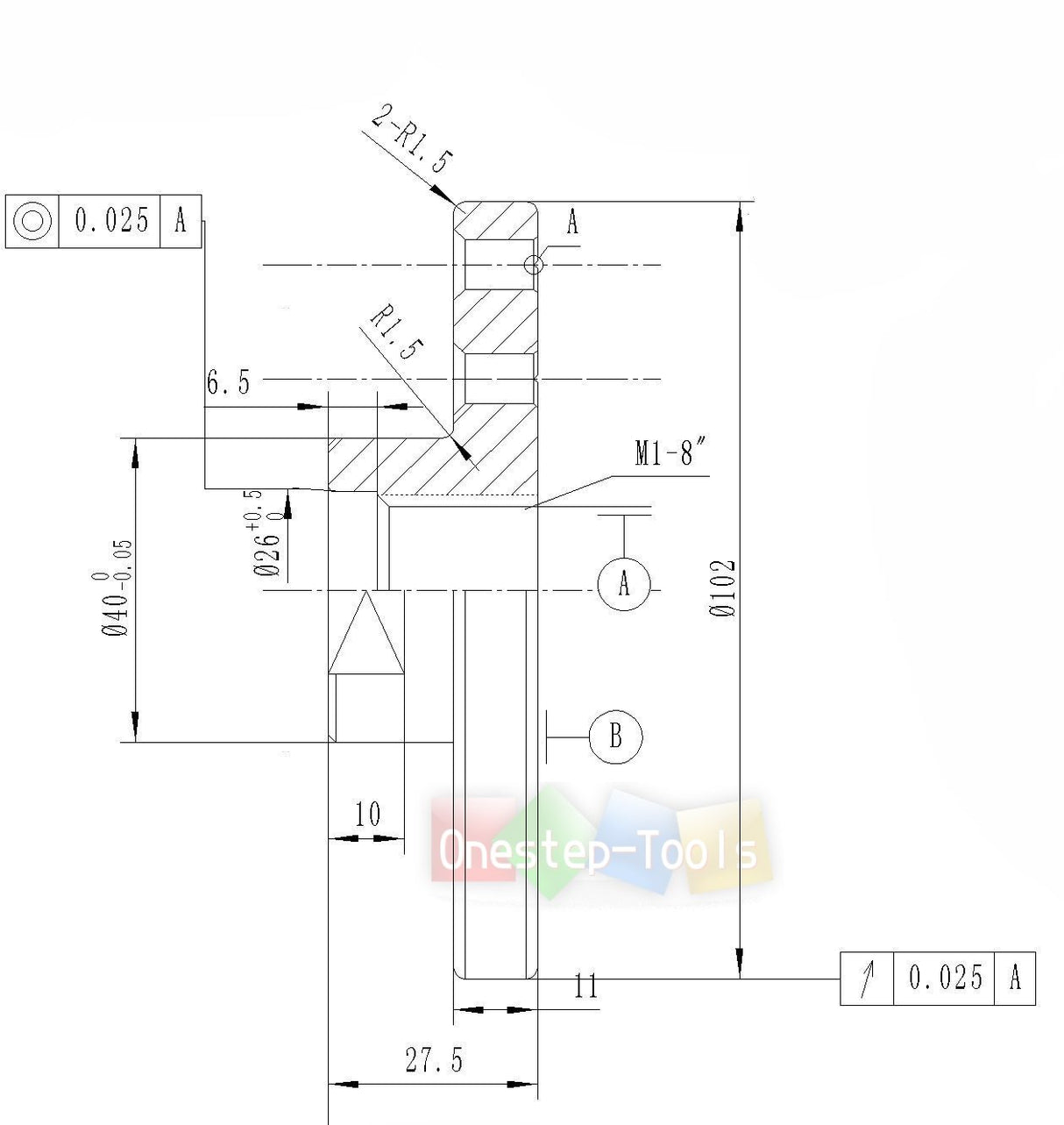 Steel Face Plate 1"-8 Threaded for Wood Lathe Turning (4") ONESTEP-TOOLS