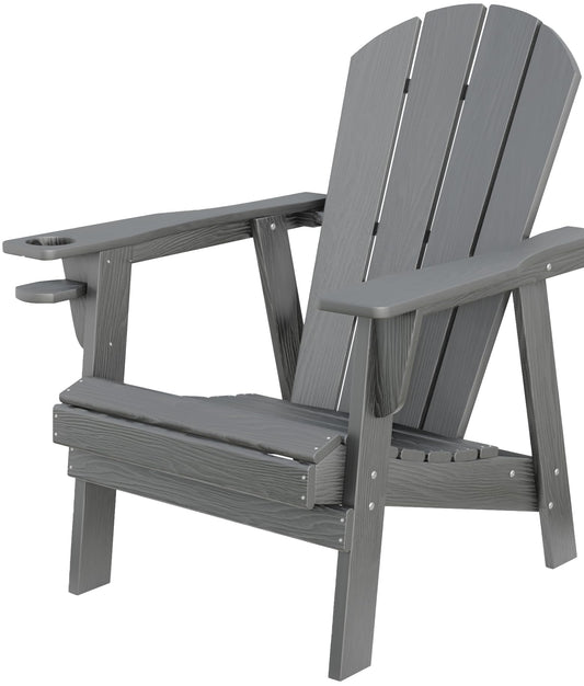 enprisoe Adirondack Chairs, HDPE All Weather Adirondack Chair, Fire Pit Chairs (Grey)