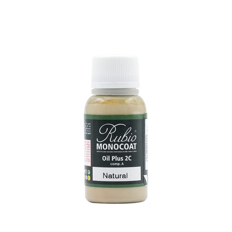 Rubio Monocoat Wood Stain & Finish Sample - Natural | Oil Plus Part A | Quick-Dry, Eco-Friendly Linseed Wood Oil for Indoor Use | Ideal for Sampling Oil Plus 2C & Touch Ups | 20 mL Rubio Monocoat