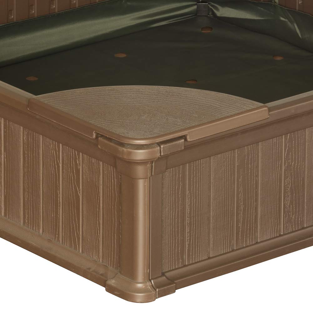 Modern Home 4ft x 4ft Weather Resistant Outdoor Sandbox Kit w/Cover Vandue