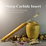 Parting Woodturning Tool Wood Lathe Carbide Tipped Grooving Tool with Carbide Insert, 16 inch Length Dirtech