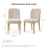 mopio Logan 9 Piece 8 Seater Upholstered Extendable Dining Table Set Beige Dining Chair Set of 6, Modern Farmhouse Solid Wood 7 Piece 104" for Dining Room Kitchen mopio