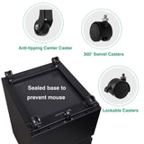 3 Drawer Mobile File Cabinet Under Desk Storage Drawers File Cabinets For Home Office, Office Organization File Cabinet With Lock Metal Filing Cabinet For Legal/letter/a4 File With Slim Width, Black SISESOL