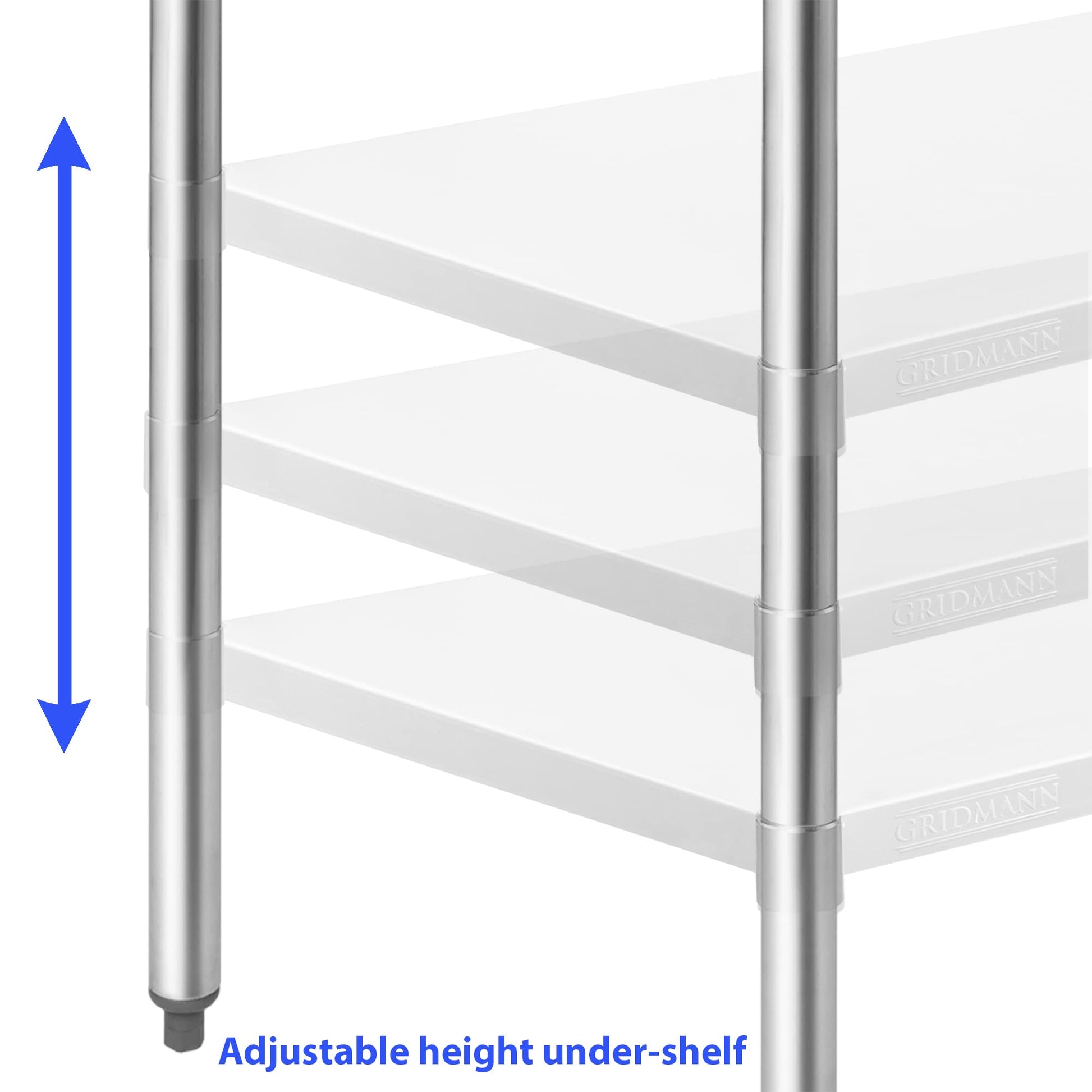 GRIDMANN Stainless Steel Work Table 72 x 30 Inches, NSF Commercial Kitchen Prep Table with Under Shelf for Restaurant and Home - WoodArtSupply