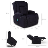 Best Choice Products Modern Linen Electric Power Lift Chair, Recliner Massage Chair, Adjustable Furniture for Back, Legs w/ 3 Positions, USB Port, Heat, Cupholders, Easy-to-Reach Button - Black Best Choice Products