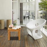 VINGLI Outdoor Adirondack Side Table W/Natural Finished, 18" Square Thick Wooden Coffee Table Top, Stable Large Weight Capacity Conversation End Table for Patio Backyard, Garden, Poolside and Balcony VINGLI