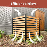 Enclo Privacy Screens EC18009 Charleston Wood Outdoor Privacy Fence Screen Slatted No-Dig Kit 38" W x 42" H, 2 Panels Enclo Privacy Screens