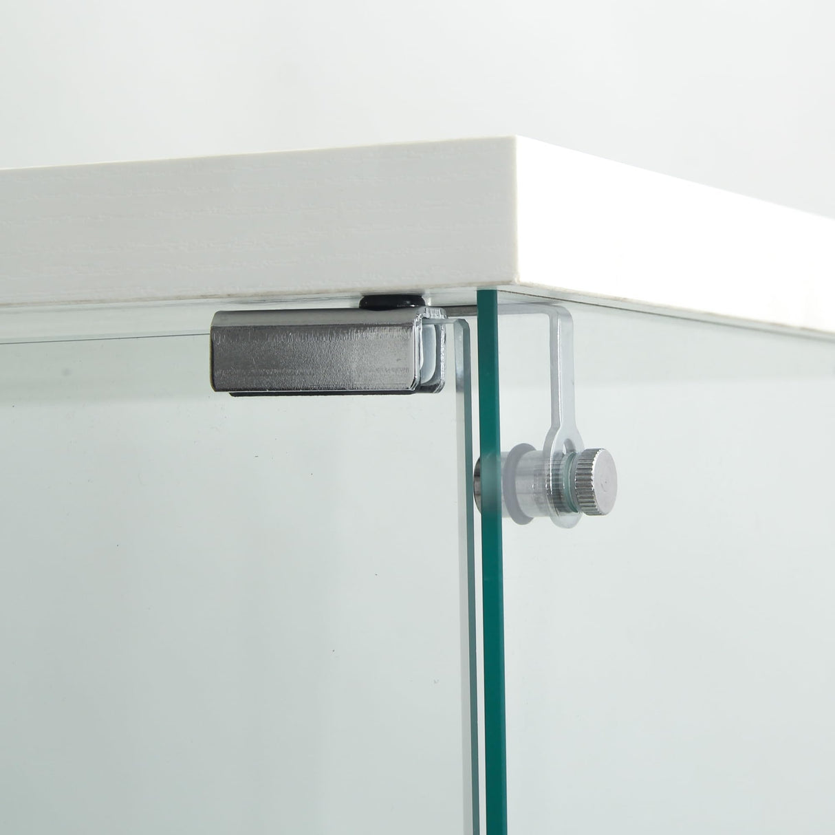 LED Lights Glass Display Cabinet 4 Shelves with 2 Doors, Curio Cabinets Quick-Install Style Glass Floor Standing Cabinet Bookshelf for Living Room Bedroom Office Kootlena