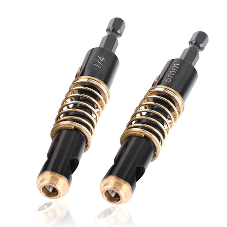 Yakamoz 2Pcs 1/4-Inch Hex Shank Center Drill Bit Set Door Window Cabinet Self Centering Hinge Tapper Core Hole Openning Puncher Bits Woodworking Tools 5mm 1/4'' YAKAMOZ