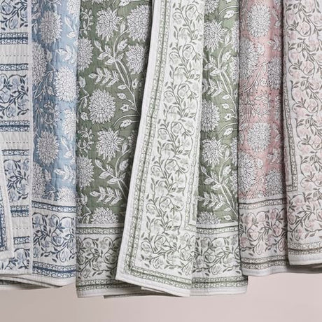 Levtex Home Adare Blue Reversible King/Cal King Quilt Set (106x92in) with 2 Pillow Shams (36x20in) - Floral Bedding - Blue White - Cotton King Size Quilt Bedding Set - Lightweight, Soft, Pre-Washed Levtex Home