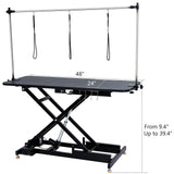 GarveeLife 48" Hydraulic Dog Grooming Table for Pet, Heavy Duty Structural Hydraulic Max Load 350Lbs Professional Pet Grooming Table with Adjustable Overhead Arm & Noose Height Range 9.4''-39.4'' GarveeLife