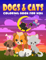Dogs & Cats Coloring Book for Kids: 35 Cute Illustrations for Children Ages 3-10 WoodArtSupply