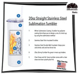 10 Pack 20oz Sublimation White Straight Skinny Tumbler with Plastic Straw, Sublimation Tumblers for Heat Transfer DIY, Sublimation Blanks, Mugs, Double Walled Stainless Steel Travel SUBconscious Blanks