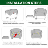 CRFATOP 2 Piece Club Chair Slipcover Stretch Barrel Chair Covers Solid Tub Chair Slipcovers Soft Armchair Covers Removable Furniture Protector Arm Chair Cover for Living Room,Green CRFATOP