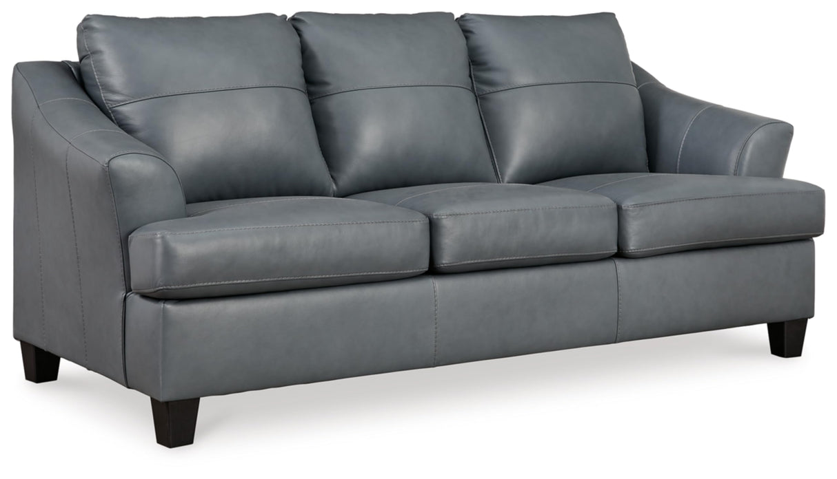 Signature Design by Ashley Genoa Contemporary Leather Match Sofa, Blue Signature Design by Ashley